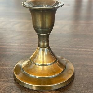 Brass Tone Candle Holder